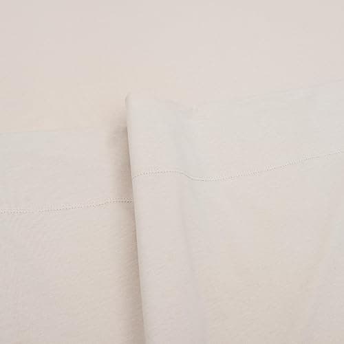 Venice Home 100% Cotton Fitted Sheet Only - Deep Pocket up to 16inch - All-Around Elastic - T-Shirt Fabric Jersey Knit - Extra Soft - Easy Fit - All Season - Comfy (Beige, Full) thumbnail 7