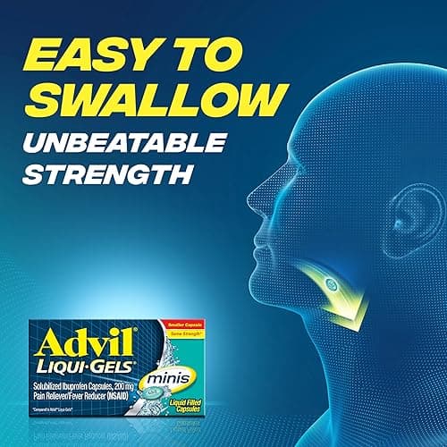 Advil Liqui-Gels minis Pain Reliever and Fever Reducer, Pain Medicine for Adults with Ibuprofen 200mg for Pain Relief - 200 Liquid Filled Capsules - Liqui-Gels (200mg) - 200mg thumbnail 6
