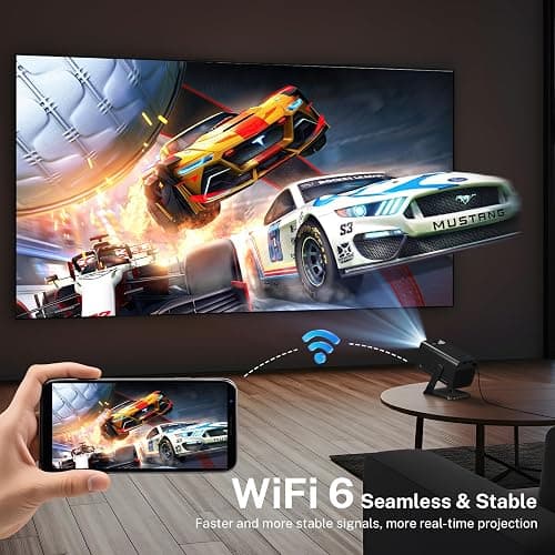 Mini Portable Projector Projecteur Portatif for Bedroom with WiFi and Bluetooth 1080P 4K Support Smart Android 14 OS Auto Keystone Compatible with Netflix, YouTube, Prime Video WEMI X1 thumbnail 5