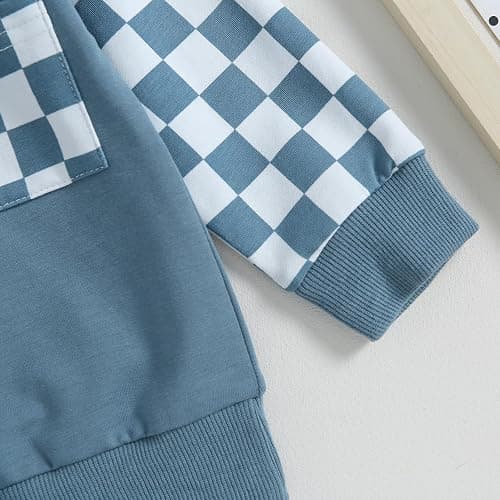 Toddler Baby Boy Fall Winter Outfit Contrast Color Long Sleeve Sweatshirts Stretch Jogger Pants Newborn Clothes Set thumbnail 5