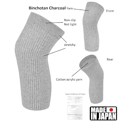 SENIOR ICARE Elastic Cotton Knee Warmers, Knee Sleeves for Men and Women - Circulation Support and Joint Pain Relief, Arthritis Aid, One Pair, Made in Japan thumbnail 8