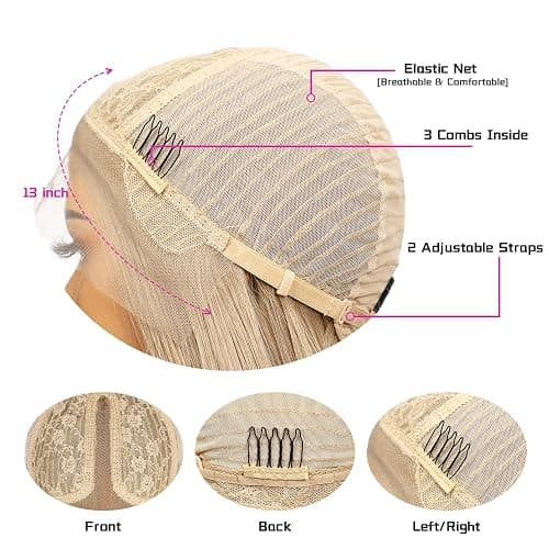 Sapphirewigs Ash Blond Lange gerade Perücke für Frauen Spitze vorne Perücken mit mittelTeil japanische synthetische Haare 150% Dichte Täglich Halloween Weihnachten hitzebeständig 26 inch thumbnail 5