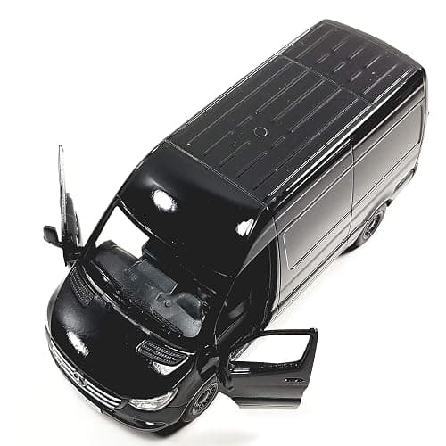KiNSMART - Mercedes-Benz Sprinter Cargo Van 1:48 O Scale 5" Die Cast Metal Model Toy Van, Pull-Back Action (Black) thumbnail 3