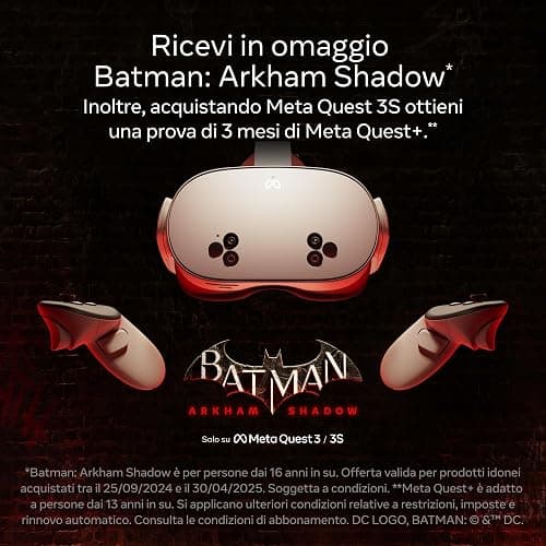 Meta Quest 3S da 128 GB — Ricevi in omaggio Batman: Arkham Shadow e una prova di 3 mesi di Meta Quest+ — Visore All-In-One - Cuffie tutto in uno - 128 GB thumbnail 2