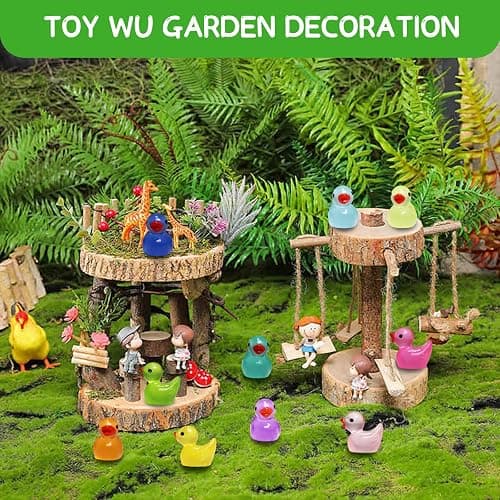 IEUHDKWL Mini Resin Ducks Luminous 16 Colors Tiny Ducks Miniature Duck Glow in The Dark Hide Glow in The Dark Miniature Figures for Micro Landscape Aquarium Party Decor (128PCS) thumbnail 2