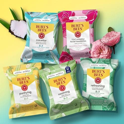 Burt's Bees Aloe Vera Face Wipes, for Sensitive Skin, Soothing Makeup Remover & Facial Cleansing Towelettes, 30 Ct. (3-Pack) thumbnail 10