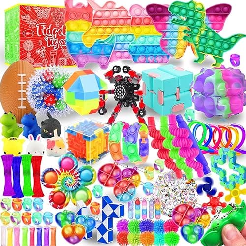 Fidget Toys Set, 160 Pack Sensory Toys Party Favors Kids Autism Autistic Children, Classroom Treasure Box Chest Prizes Pinata Stuffer Gifts Small Mini Bulk Toy Carnival ADHD - 160 Pack thumbnail 4