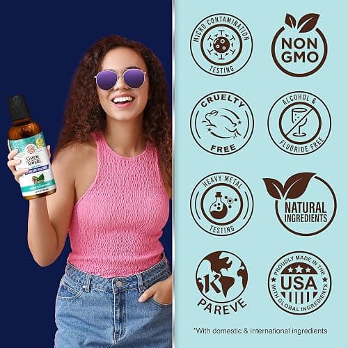 GuruNanda CocoMint Oil Pulling Mouthwash for Complete Oral Hygiene, 7 Essential Oils & Vitamins for Happy Teeth & Gums & Fresh Breath, Alcohol-Free, 16 oz thumbnail 8