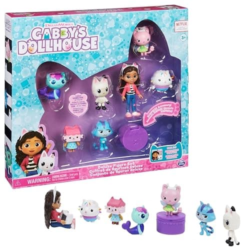Gabby’s Dollhouse, Deluxe Figure Gift Set with 7 Toy Figures and Surprise Accessory, Kids’ Toys for Ages 3 and above - Image 1