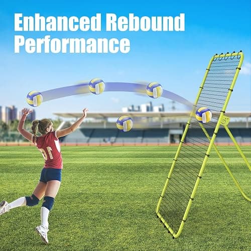 CHAOBING 7x4 FT Volleyball Rebounder Net, 5-Angle Adjustable with Steel Frame & High-Tension PE Netting, Ideal for Lacrosse, Baseball, and Soccer Practice Perfect for Setting, Spiking thumbnail 5