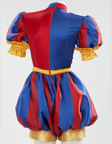 Cosplay.fm Women's Clown Costume Carnival Outfit Jumpsuit and Hat with Gloves and Socks Halloween Costume for Adult Women thumbnail 3