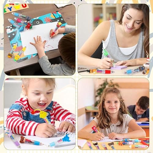 BVAROLYTH 30Pcs Mini Multicolor Pens in One 4-in-1 Cute Pens Bulk for Kids, Ballpoint Pen for Birthdays and Children's Parties, Fun Gifts Assorted Ink Kawaii Pen thumbnail 6
