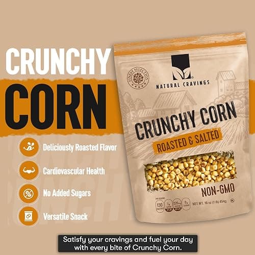 Natural Craving Salted and Roasted Corn Nuts - Original Toasted Corn Kernels in Resealable Bag - Crunchy Snack (Natural Cravings Corn Nuts) thumbnail 2