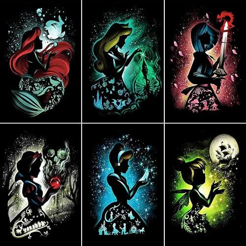KEYRANKE 6 Pack Disney Diamond Art Kits Adults, Diamond Painting Disney Kits, Cross Stitch Full Drill Shiny Diamond Embroidery Pictures Arts Craft for Christ-mas Gift 12X16inch - Image 1