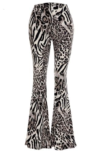 SSOULM Women's Stretchy Wide Leg High Waist Bell Bottom Flare Pants with Plus Size - Image 1