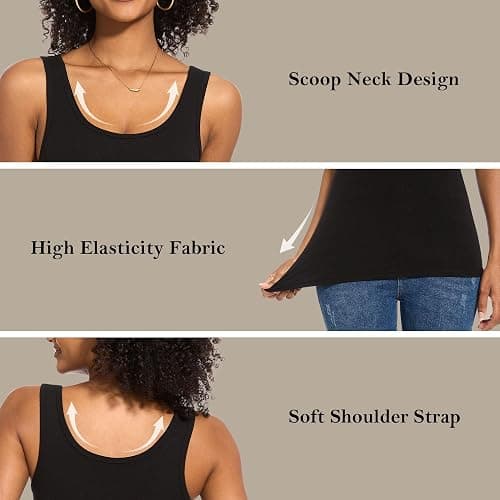 TVKSOM 5 Pack Basic Tank Tops for Women Undershirt Ribbed Sleeveless Casual Basic Tanks Top thumbnail 4