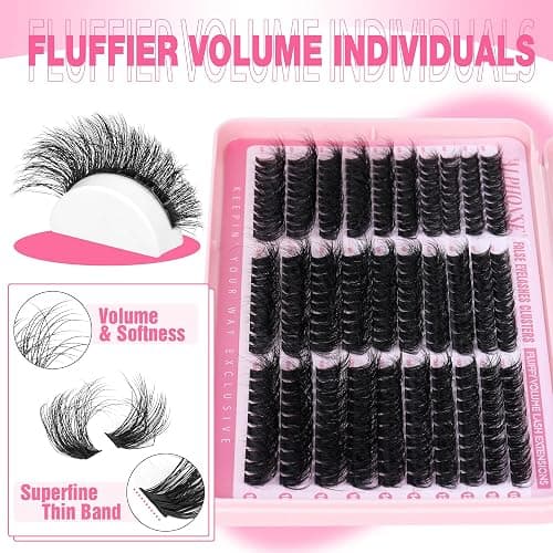 Fluffier Lash Clusters Thick Volume Lash Extension 10-18mm Cluster Eyelash Extensions DIY Individual Lashes Wispy at Home Pestañas Pelo a Pelo by ALPHONSE (60D+80D+100D, 300pcs) - Ⅱ Fluffy 60+80+100D thumbnail 4