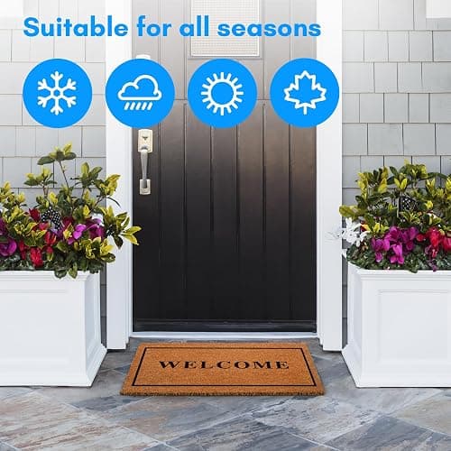 PLUS Haven Coco Coir Door Mat with Heavy Duty Backing, Welcome Doormat, 17.5”x30” Size, Easy to Clean Entry Mat, Beautiful Color and Sizing for Outdoor and Indoor uses, Home Décor thumbnail 6