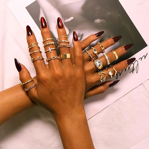 CHICUTIE Gold Knuckle Rings Set For Women Stackable Joint Finger Midi Rings Dainty Cubic Crystal Zirconia Hollow Twist Cute Pack Jewelry Gift thumbnail 2