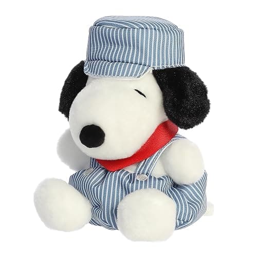 Aurora Peanuts Palm Pals 6" Train Engineer Snoopy Adorable Plush | Character-accurate styling with soft huggable appeal for fans of all ages thumbnail 5