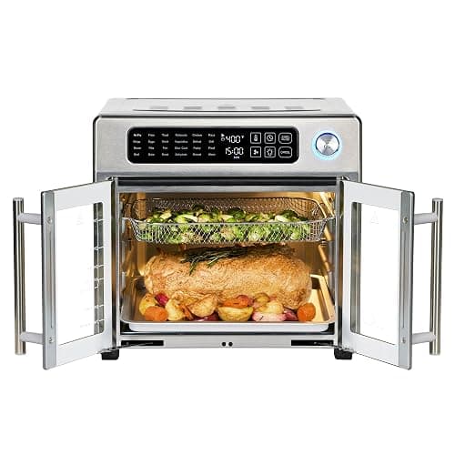 Emeril Lagasse Extra Large French Door Air Fryer Toaster Oven Combo, 24 Cooking Functions and Digital Controls, 7 Accessories Included, Stainless Steel Finish, 26QT Capacity thumbnail 8