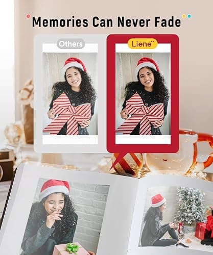 Liene M100 4x6'' Photo Printer, Phone Printer 100 Sheets & 3 Cartridges, Full-Color Photo, Portable Instant Photo Printer for iPhone Android, Thermal Dye Sublimation, Wi-Fi Picture Printer 100 Papers thumbnail 5