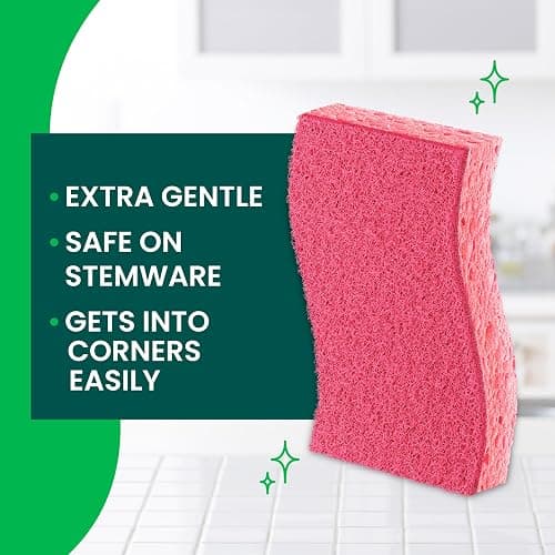 Scotch-Brite Delicate Care Scrub Sponges, 6 Count (2 Packs of 3) – Non-Scratch Cleaning for Glassware, Non-Stick Cookware thumbnail 2