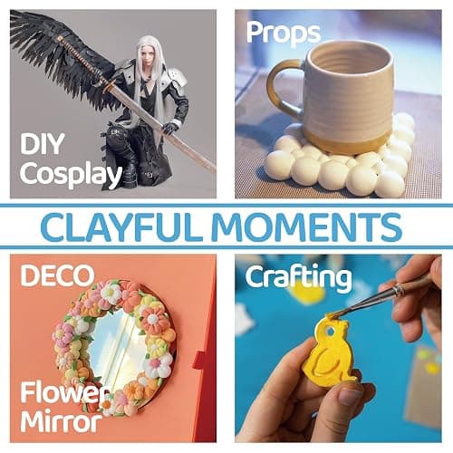 LitoJoy Yellow Air Dry Foam Clay 1.1lbs/500g, Soft & Easy to Mold | Soft, lightweight, non-sticky and stretchy; easy to mold for family crafts, slime, cosplay props, school art and home decor. thumbnail 7