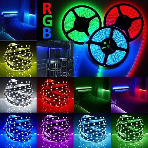 econoLED 12V Flexible SMD 5050 RGB LED Strip Lights, LED Tape, Multi-Colors, 300 LEDs, Non-Waterproof, Light Strips, Color Changing, Pack of 16.4ft/5m Strips thumbnail 6