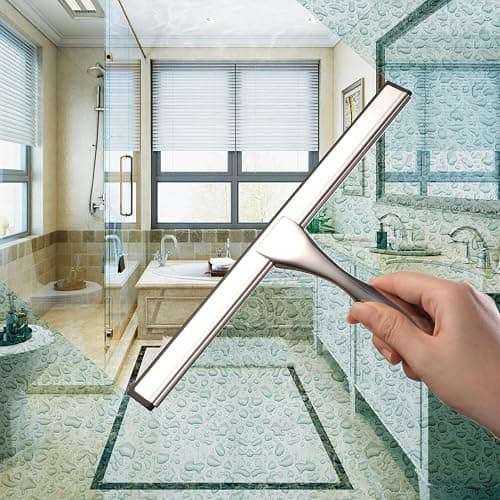 Hiware All-Purpose Shower Squeegee for Shower Doors, Bathroom, Window and Car Glass - Stainless Steel, 10 Inches thumbnail 2