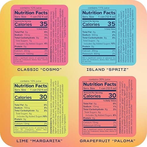 Recess Zero Proof Craft Mocktails, Alcohol Free Drinks, with Adaptogens, Non-Alcoholic Beverage Replacement, Mixer, Celebration, Party, (Happy Hour Sampler, 12oz, Pack of 12) thumbnail 2