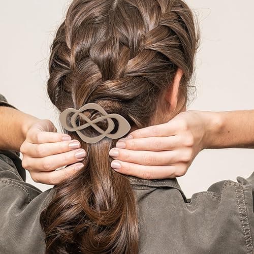 Amariver 4packs Hair Clips French Hair Barrettes for Women Beige Khaki Brown Black Accessories for Women Girls thumbnail 3