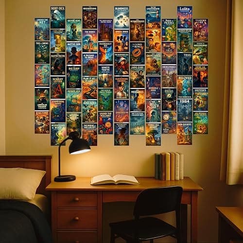 Novel Book Wall Collage Kit - Library Classroom Book Decor Aesthetic - Literature Educational Posters & Prints For Classroom Decorations - Middle School Classroom Must Haves - 4x6 Inches Set of 60 thumbnail 6