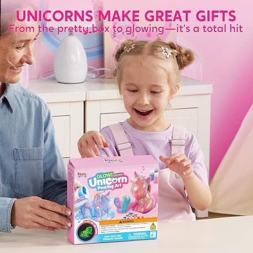 Klever Kits Glow in The Dark Unicorn Paint Pouring Kit, DIY Unicorn Art and Crafts for Kids 6-12, Craft Gifts for Girls Princess Art Supply, Painting Sensory Toy for Birthday Xchris Ideas by JOVA thumbnail 7