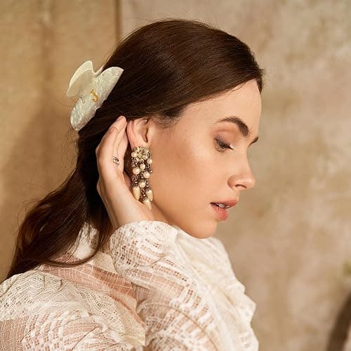 Fohufo Initial Cute Hair Clips - Gold Hair Accessories for Women, Gifts | Durable Hair Clips for Women Girls | Claw Clips for Thick Hair/Thin Hair | Bridesmaid Gifts Birthday Gifts | Letter J thumbnail 3