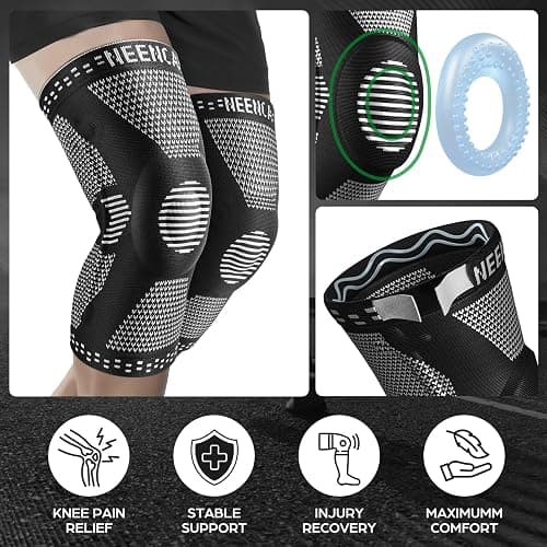 NEENCA Professional Knee Brace, Compression Knee Support with Patella Gel Pad & Side Stabilizers, Medical Knee Sleeve for Pain Relief, ACL,PCL, Meniscus, Injury Recovery, Arthritis, Sports, Workout... thumbnail 3