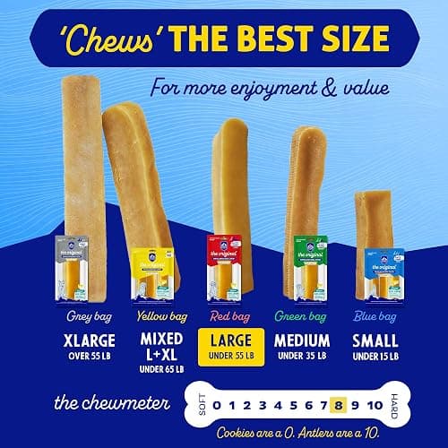 Himalayan Dog Chew Original Yak Cheese Chew, 1 Large Stick, 3.3 oz, Gluten Free, Healthy Treats, Grain & Lactose Free 100% Natural, Long Lasting for Dogs Under 55 lbs thumbnail 5