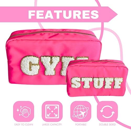 GymnasticsHQ Gym STUFF Pink Gymnastics Makeup Bag - a perfect bag for holding all your gymnastics accessories thumbnail 4