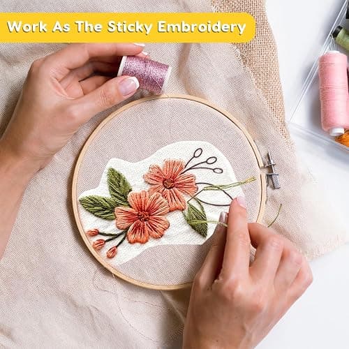 10 PCS A4 Stick and Stitch Embroidery Paper, Water Soluble Stabilizer for Embroidery, Blank Water Soluble Embroidery Paper, Printable Transfer Paper for Hand & Embroidery Machine, 8.3"x11.7" thumbnail 5