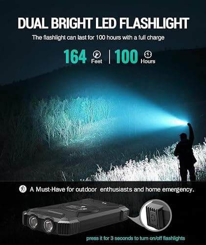 BLAVOR Solar Charger Power Bank 10,000mAh, Portable Wireless Charger, 20W Fast Charging External Battery Pack with USB C for Cell Phones, Solar Panel Charger with Dual Flashlight for Camping thumbnail 7
