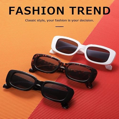 kimorn Rectangle Sunglasses for Women Men Trendy Retro Fashion Sun Glasses 90’s Vintage UV 400 Protection Square Frame K1200 thumbnail 7