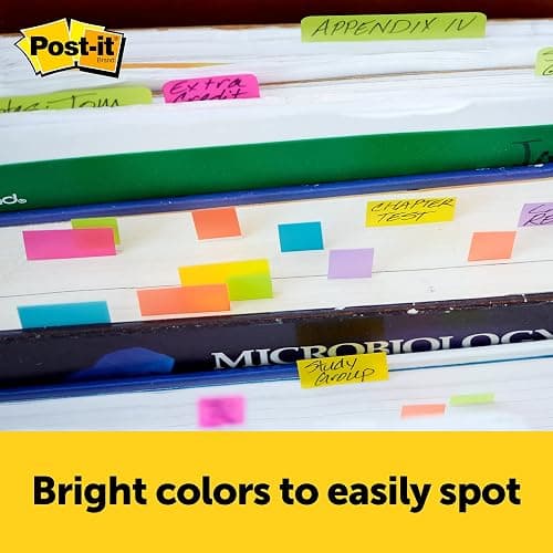Post-it Page Markers, Assorted Colors, 1/2 in x 2 in, 50 Sheets/Pad, 5 Pads/Pack (670-5AF) thumbnail 6