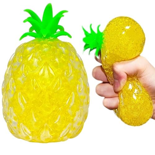 Pineapple Squishy Stress Balls (1 Pack) Stretchy Fruit Stress Relief Squishy Ball for Adults, Vase Filler, Home Decoration, Ideal for Relax, Focus, Christmas Decoration, Easter Basket Stuffers - Image 1