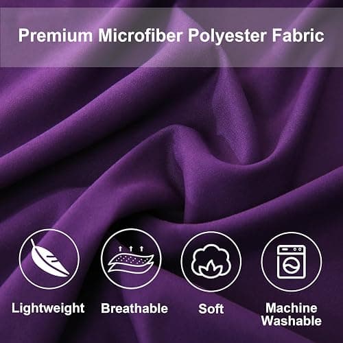 DOWNCOOL Queen Comforter Set, 7Pcs Bedding Sets Queen Dark Purple, All Season Down Alternative Bed in a Bag Queen with Comforter, Flat Sheet, Fitted Sheet, 2 Pillow Shams & 2 Pillowcases thumbnail 5