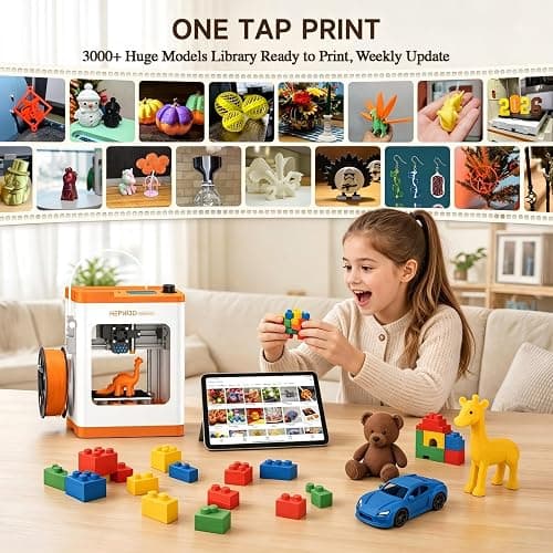 HEPHi3D TINA2S 3D Printer for Kids, Fully Assembled 3D Printers for Beginners with Huge Library APP Control, WiFi Mini 3D Printer Auto Leveling, Kid 3D Printers High Precise for Home, School, Office thumbnail 3