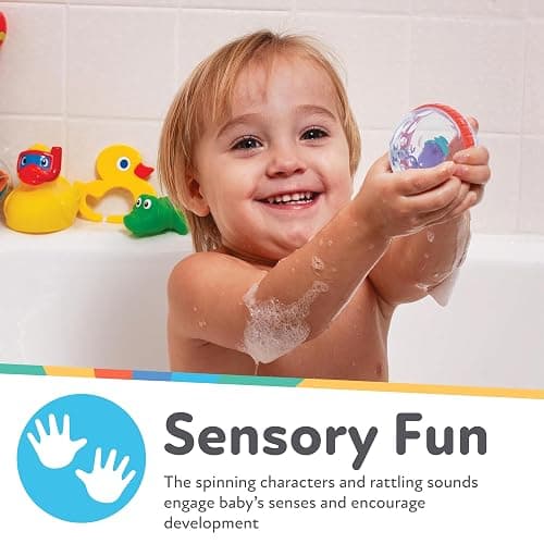 Nuby Bubbly Buds Interactive Bath Set - (4-Pack) Baby Bath Toys - 6+ Months thumbnail 2