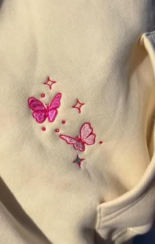 VILAGRAH Y2K Embroidered Hoodies for Women Graphic Hibiscus Oversized Pullover Sweatshirt Cute Teen Girls Preppy Hoodie thumbnail 3