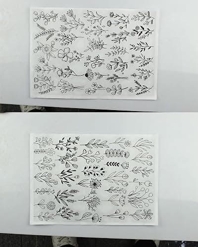 118 Pcs Water Soluble Hand Sewing Stabilizers, Embroidery Stick and Stitch Embroidery Paper Wash Away, Floral Patterns for Hand Sewing Lovers, Adults (Plants Flowers) thumbnail 6
