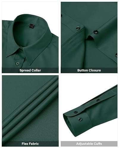 J.VER Womens Dress Shirts Long Sleeve Button Down Shirt Wrinkle-Free Business Casual Blouse Office Work Tops thumbnail 4