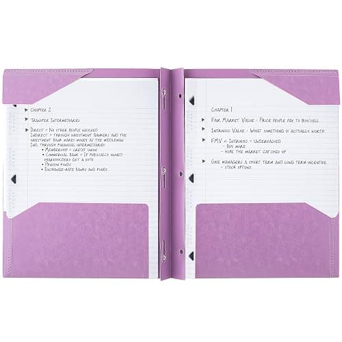 Five Star 2-Pocket Folder, Plastic Folder with Stay-Put Tabs and Prong Fasteners, Holds 8-1/2" x 11" Paper, Amethyst Purple (38750) thumbnail 4